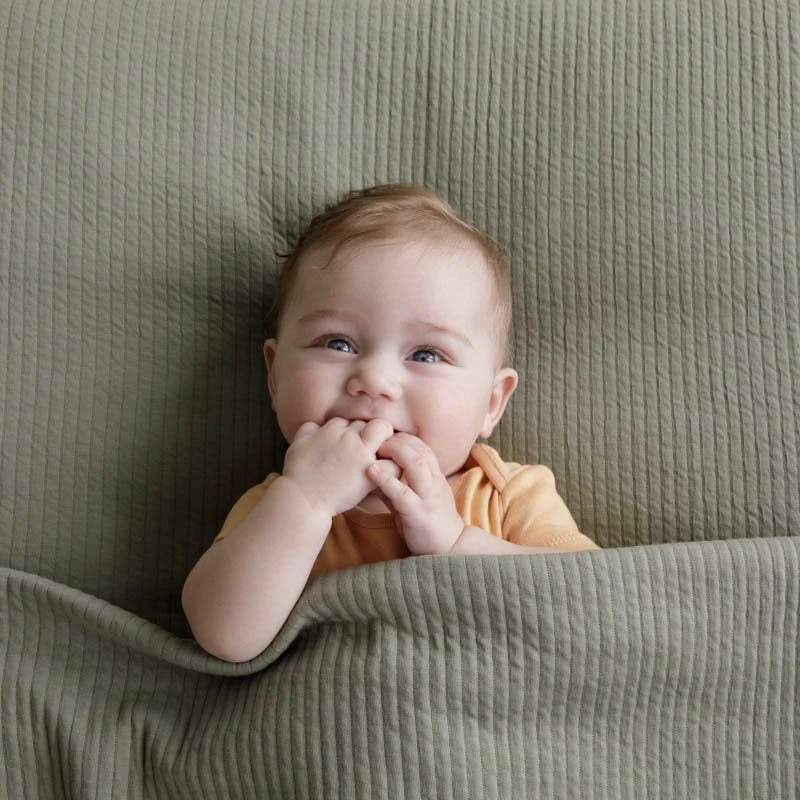 Little Dutch Bassinet Summer Blanket Pure Olive 4 Little Dutch Bassinet Summer Blanket Pure Olive - Image 2