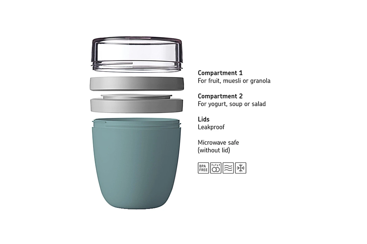 Mepal Lunch Pot Ellipse Mini - Nordic Sage 5 Mepal Lunch Pot Ellipse Mini - Nordic Sage - Image 3