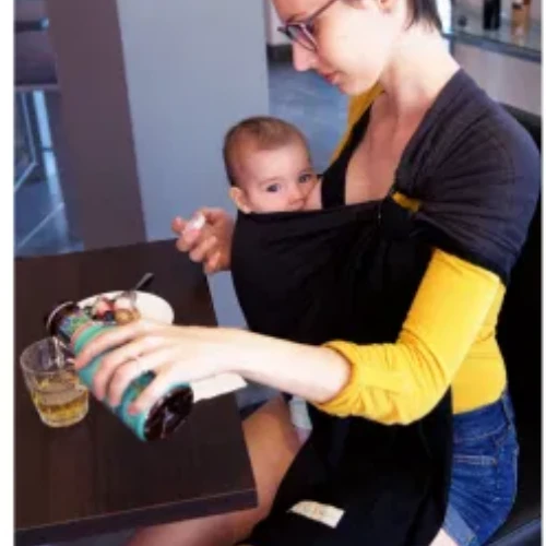 Little Baby Wrap Without A Knot - Grey/Black 4 Little Baby Wrap Without A Knot - Grey/Black - Image 2