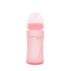 Glass Baby Bottle Healthy+ 240 Rose Pink