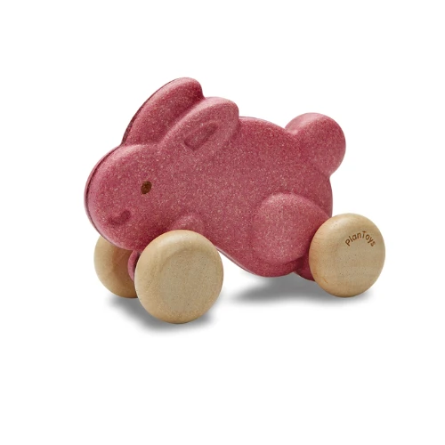 Plan Toys Pull-along Bunny - Pink 3 Plan Toys Pull-along Bunny - Pink