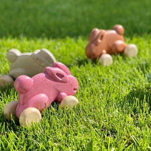 Plan Toys Pull-along Bunny - Pink 4 Plan Toys Pull-along Bunny - Pink - Image 2