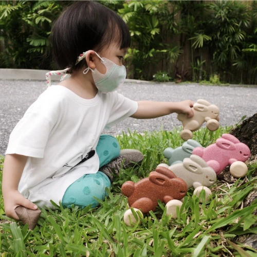 Plan Toys Pull-along Bunny - Pink 5 Plan Toys Pull-along Bunny - Pink - Image 3