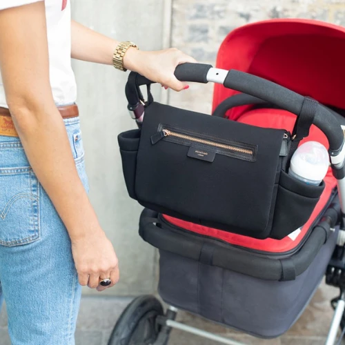 Storksak Stroller Organiser Luxe Scuba Black 4 Storksak Stroller Organiser Luxe Scuba Black - Image 2