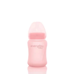 Glass Baby Bottle Healthy+ 150 Rose Pink