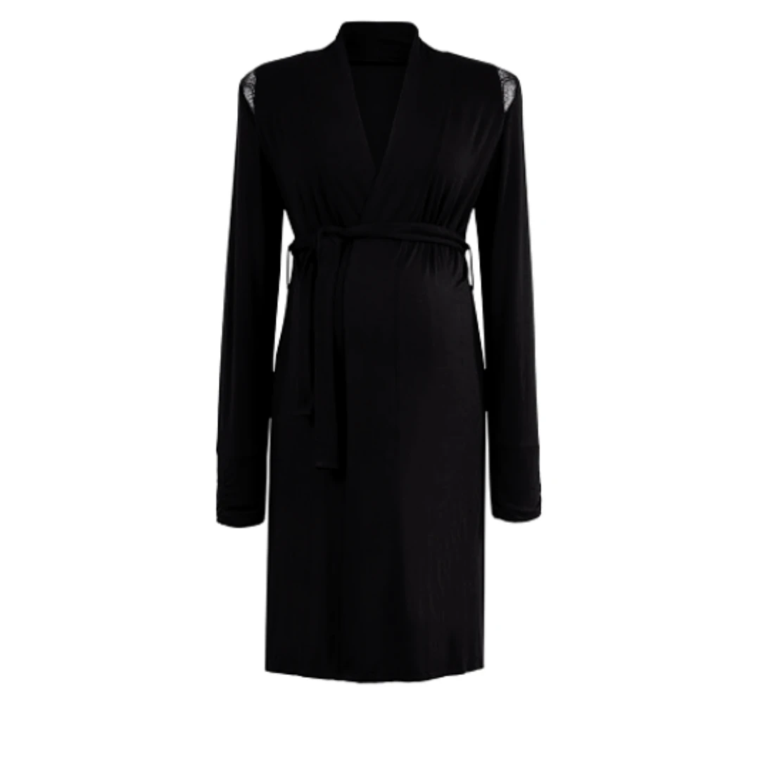 Cache Coeur Maternity Negligee - Serenity - Black 3 Cache Coeur Maternity Negligee - Serenity - Black