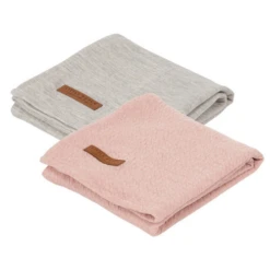 Little Dutch Muslin Cloths 70 X 70 Pure Pink/Grey (set Of Two)