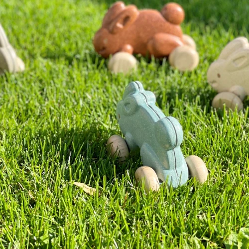 Plan Toys Pull-along Bunny - Blue 4 Plan Toys Pull-along Bunny - Blue - Image 2