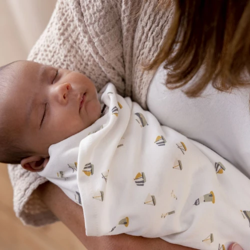 Little Dutch Swaddle 120 X 120 Sailors Bay White 4 Little Dutch Swaddle 120 X 120 Sailors Bay White - Image 2