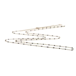 Cache Coeur Gold Plated Stainless Steel Chain For Pregnancy Bola - Black Resin Pearls