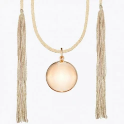 Acapulco Maternity Necklace Pink Gold Camel Cord