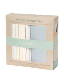 Little Dutch Swaddles 70 X 70 Sunny Stripes/Pure Soft Blue -Baby Product Sale muselinas vintage sunny puro azul