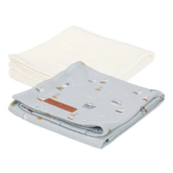 Little Dutch Swaddles 70 X 70 Sailors Bay Blue/Pure Soft White